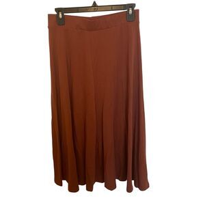 Peruvian Connection Maxi Skirt Large Rust A Line Autumn Boho Broomstick